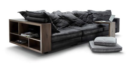 Back to Black Leather Sofa