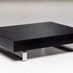 Coffee table with steel legs